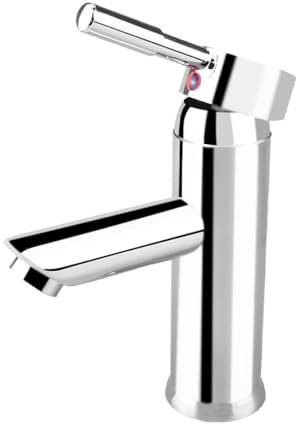 Bathroom Sink Taps, Toilet Tap, Bathroom Faucet with 60cm UK Standard Hoses, Silvery Basin Mixer Tap, Chrome