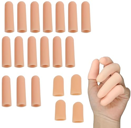 AMSGANK 20 Stück Fingerschutz Silikon Gel Fingerlinge Daumenschutz Fingerhülsen Fingerkuppenschutz Fingerkappen für Triggerfinger Bei Blasen Fingerknacken