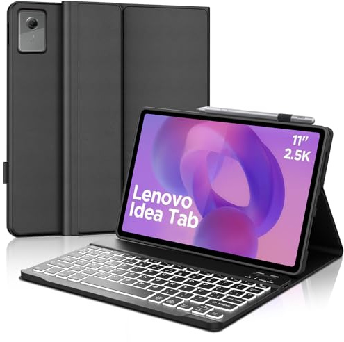 FOGARI Teclado para Lenovo Idea Tab 11 2025, Funda para Lenovo Idea Tab 11 Pulgadas con Español Ñ Teclado Retroiluminado Bluetooth Magnético Desmontable para Tablet Lenovo Idea Tab, Negro