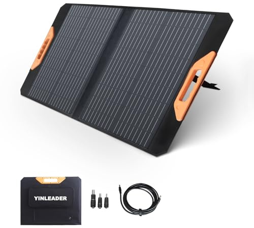 Yinleader 70W Falttragbares Solarmodul, 23% Umwandlungseffizienz, Wasserdicht Tragbares Ladegerät Solarstrom Solarpanel für Camping, Wohnmobil Outdoor Aktivitäten​ Roadtrips