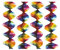 Amscan 4035 - 4 Rotorspiralen Regenbogen Folie 5 x 60 cm, Dekoration