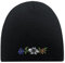 Fan-O-Menal Beanie-Mütze mit Einstickung - Enzian Edelweiß - Wollmütze Wintermütze Strickmütze - 54816 schwarz