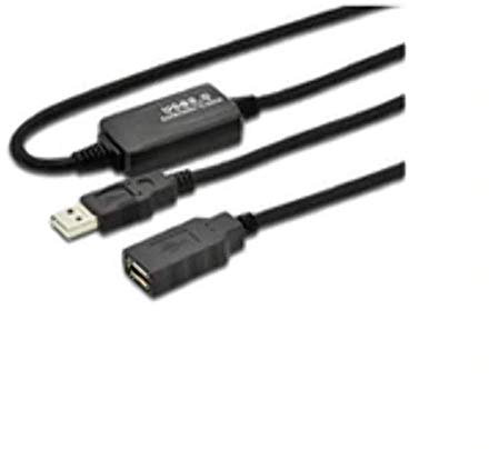 MicroConnect 10 m USB 2.0 Cable USB A Black - USB Cables (10 m, USB A, USB A, 2.0, Male Connector/Female Connector, Black)