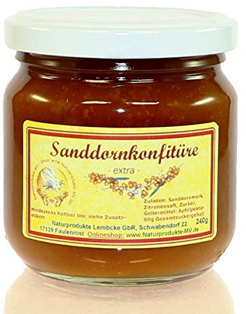 2 Gläser Sanddornkonfitüre extra 2x240g
