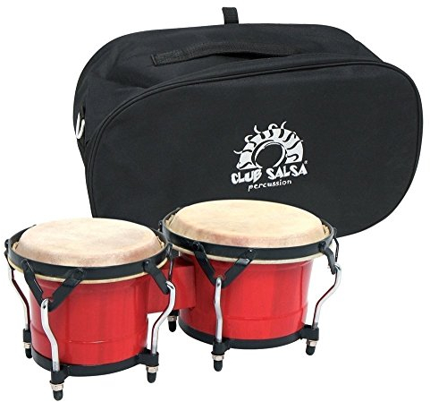 PURE GEWA CLUB SALSA F826006 6.5 and 7.5-Inch Bongo with Bag - Wine Red