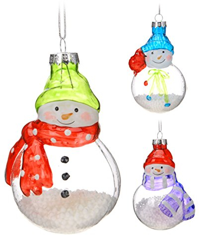 Weihnachtsbaumkugel Christbaumkugel Schneemänner für innen im 3er Set Christbaumschmuck - Baumschmuck