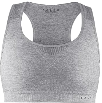 FALKE Damen Sport-BH Madison Low Support W Sb Funktionsmaterial für niedrigen Aktivitätslevel 1 Stück, Grau Grey-Heather 3757, XS