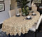 MforStyle Große Tischdecke mit Spitze, oval oder rund, Weiß oder Beige, hochwertig, beige, 63 (160cm) Round