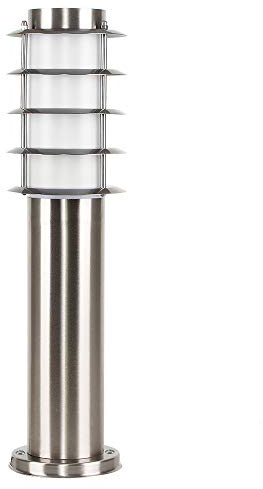 MiniSun | Modern Stainless Steel 450mm Light Post | Post Lights, Home Décor & Improvement Essential | Includes 4W LED Bulb [6500K Cool White] | Mains Wired