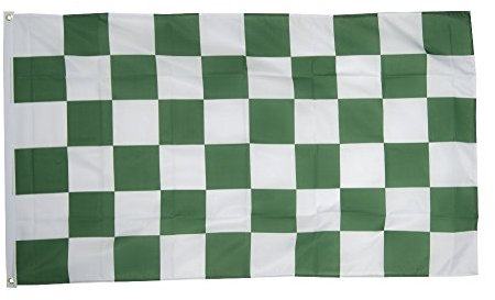 Digni Bandiera a Quadri Verde-Bianchi - 90 x 150 cm Sticker Gratis