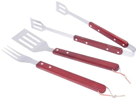 Verdelook Set 3 Accessoires pour Barbecue avec Manche en Bois ustensiles de Cuisine pour Barbecue