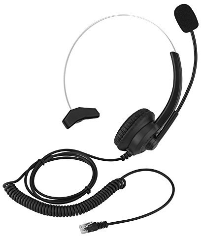 VBESTLIFE Auriculares para Centro de Llamadas, Sonido sin pérdida Auriculares duraderos para teléfono/cancelación de Ruido/Uso cómodo/Cable súper Largo(Tapón de Cristal)