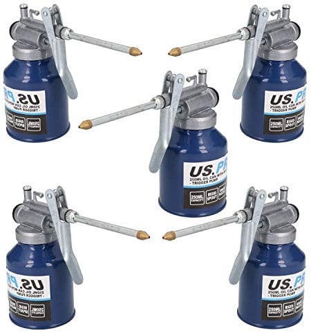 250ml Oil Lubricant Metal Can With Rigid Spout Thumb Pump Trigger Action 5 Pack