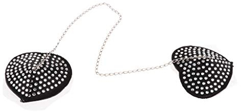 LOVIVER Paire de Cache-tétons Nipples Cover avec Chaîne Métallique Bijoux de Seins pour Femmes Filles, Blanc, 5,5 x 5 cm