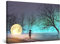 Startonight Bilder Mädchen Mond Wasser und Bäume Fantasie - Leinwandbilder Moderne Kunst - Abstrakte Wanddeko Kunstdrucke, Wandbilder Schlafzimmer 60 x 90 cm, Tag Nacht Effekt, Elegante Geschenkidee