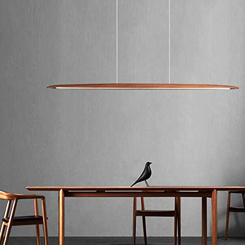 LED Esstischlampe Vintage Holz Pendelleuchte Esszimmer Hängelampe 36W Hängeleuchte Modern Pendellampe Dimmbar Mit Fernbedienung Höhenverstellbar Holzleuchte Retro Wohnzimmer Schlafzimmer Kronleuchter