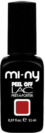 MI-NY Smalto Semipermanente Peel Off rosso/arancio, Orange-Red, Gel senza Base e Top Coat, Rimozione con Acqua Calda, Formula Vegan Friendly, Durata Fino 15 Giorni, Manicure Rapida in 5 minuti