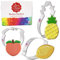 Lot de 3 emporte-pièces en forme de fruits fabriqués aux États-Unis par Ann Clark, citron, ananas, pêche