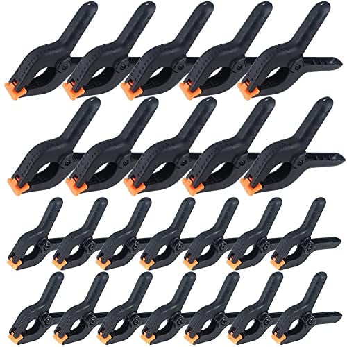 Nylon Spring Clamps 30 Pieces, 2 inch, 3 inch, Mini Strong Grip Clips for DIY Projects, Wood Working, Arts and Crafts and Photography