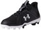 Under Armour Men's Leadoff Mid Rubber Molded Baseball Cleat Shoe, (001) Black/Black/White, 9