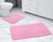 La Maison Bathroom Rug Set 2 Piece Greek Key Scroll Non Slip Bath Mat and Pedestal Mat Set Quick Dry Shower Bath Super Soft Toilet Mat Set (Pink)