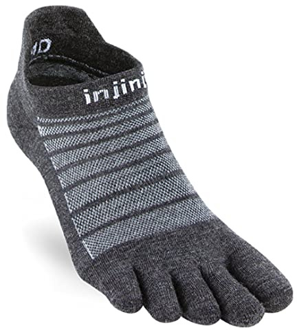 Injinji Unisex Run Lightweight No-Show Wool Zehensocken