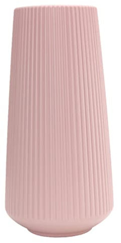Vase de Fleurs en Plastique géométrique Ronde élégant Vase de Style Moderne Grand Vase de décoration de Sol pour Le Mariage Home Mariage Rose