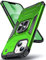 DASFOND Designed for iPhone 14 Case, Military Grade Shockproof Protective Phone Case Cover with Enhanced Metal Ring Kickstand [Support Magnet Mount] for iPhone 14 6.1 inch, Grass Green