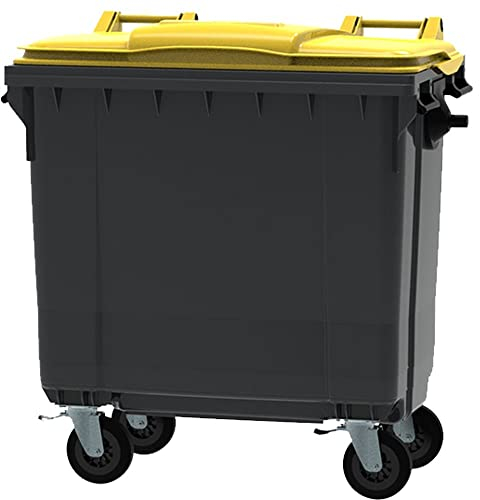 ESE Poubelle Conteneur à déchets 770L + Couvercle jaune
