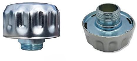 ÜREL Hydraulic Tank Breather Cap for Oil & Fuel Reservoir – Metal Filler Vent Cap (with Flange, BSP 1 in Threaded, Chrome Plated)