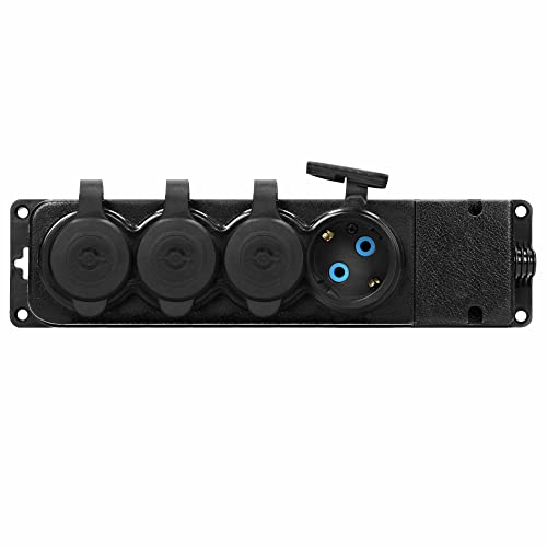 Miratic Taller Enchufe Exterior Enchufes Schuko IP44 230V 16A Resistente a Los Impactos No Combustible (4 zócalos)