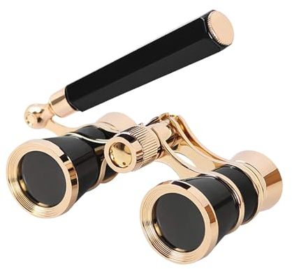 AouloveS Opernbrille Fernglas 3 x 25 Kompakt und leicht mit eingebauter faltbarer Theaterbrille, verstellbarer Griff für Erwachsene, Kinder, Frauen in Musikkonzerten und Opernhäusern (schwarz)