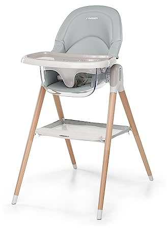 Foppapedretti Bonito Hochstuhl und Babystuhl, Kinder von 6 Monaten bis 3 Jahren (bis 15 kg), Polsterung abnehmbar und waschbar, ergonomische Sitzfläche und Rückenlehne, doppeltes Tablett verstellbar,