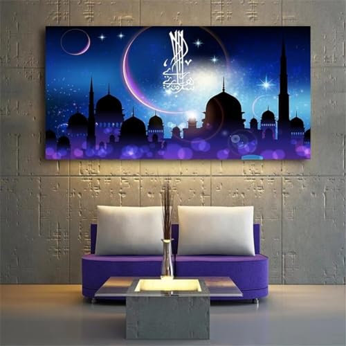 Diamond Painting Islamisch-nordisch ,5D Diamond Painting Groß 90x180cm, Diamant Painting Bilder Erwachsene Malen nach Zahlen DIY Diamant malerei Voll Round bohrer Set, daiment Painting, Deko, Gifts