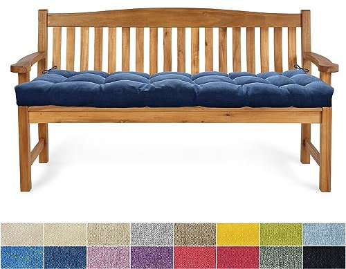 PHUSTJKL Bankauflage Bankkissen 180X45X6CM Sitzkissen für Bank rutschfeste Bankpolster Gartenbankkissen Rückenkissen Schaukel Stuhlkissen für Outdoor/Indoor Gartenmöbel Terrasse-Navy Blau