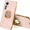 UPLAI Elegante Cover per Xiaomi 12 Lite 5G, Ultra Sottile Premio TPU Antiurto Custodia Insieme a Anello Cavalletto, Moda Progettazione Galvanica Caso.Rosa