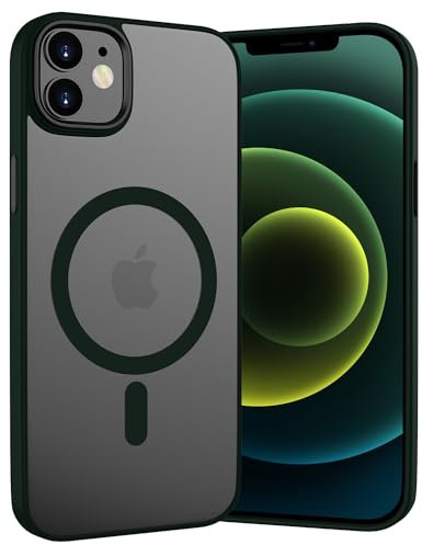 WXX Magnetic Case for iPhone 12/ iPhone 12 Pro, Compatible with MagSafe, Translucent Smooth Matt Back Protective Shockproof Slim Case Cover for iPone 12/12 Pro 6.1” - Green