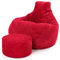 Green Bean® Sitzsack mit Hocker aus Cord - Sitzsäcke für das Wohnzimmer, Schlafzimmer, Sitzsack-Sessel für Erwachsene Rot