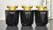 DEENZ Set of 3 Jars Gold Lid King Crown & Knot Kitchen Canister Jar For Tea Coffee Sugar Storage Pots Marble Effect Home Decor Dining Table Eye-Catching Glamorous Design (J044 Knot Lid Black)