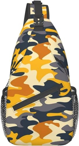 Camouflage1 Unisex Brusttasche, Crossbody-Sling-Rucksack, Reisen, Wandern, Tagesrucksack für Damen und Herren, Camouflage1, One Size
