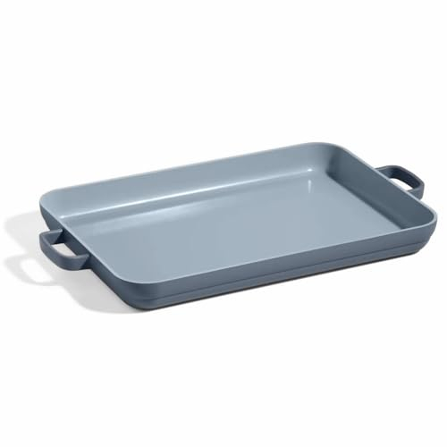 Our Place Griddle Pan - Versatile Nonstick Ceramic Sheet Pan & Stovetop Griddle | Toxin-Free, Dual-Use, with Ergonomic Handles | 4.7L Capacity, Oven Safe up to 230°C | Blue Salt