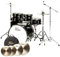 Fame B20 Drum Set, 22 Bass Drum, Piano Black Finish, Includes Cymbals, Stands, Accessories