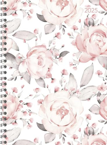 Ladytimer Ringbuch Roses - Taschenkalender A5 - Kalender 2025 - Alpha Edition-Verlag - Eine Woche auf 2 Seiten - Buchplaner mit Platz für Notizen - Format 15 cm x 21 cm