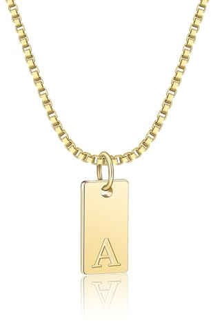 AILUOR Initiale Halsketten für Frauen, 14K Gold plattiert Buchstabe Name Anhänger Halskette zierlich Gold Halskette für Frauen personalisiert Initiale A-Z Tag Kropfband Halskette (Initiale A, Gold)