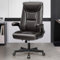 DoChair Chefsessel ergonomischer Bürostuhl aus Glänzendes PU-Leder hohe Rückenlehne 150KG Schreibtischstuhl mit Wippfunktion Office Chair Arbeitszimmer, Braun