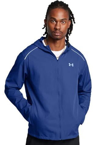 Under Armour Hommes Storm Run Hooded Jacket Vêtements De Course Veste Running Tech Blue - Bleu M