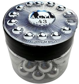 Aluminum Balls .43 Caliber Solid Hard Resuable Paintballs for Target Practice, Training and Defense Pistols in 43 Cal (50 pcs)
