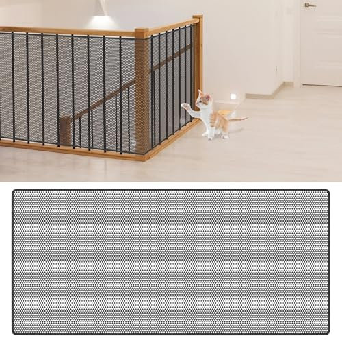 XMTECH 4,5m Treppen Schutznetz Sicherheitsnetz für Kinder, Schwarz Treppenschutznetz Balkon Schutznetz Safety Net, Kinder Haustiere Spielzeug Schutznetz