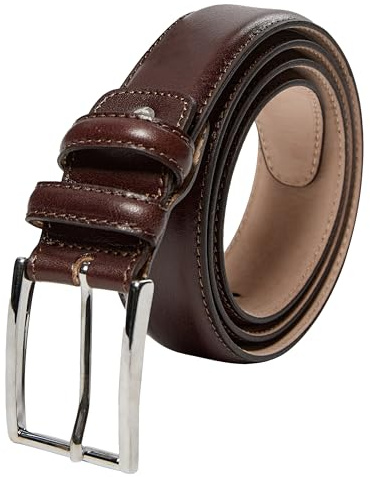PHILIPSONS Premium Echtleder Gürtel für Herren, 35mm Breit, Anzugsgürtel, Klassisch und Langlebig, Kürzbar, Braun