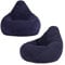 icon Dalton Sitzsack Kinder, Dunkelblau, 2er Pack, Flauschiger Cord Stoff, Sitzsack Cord mit Füllung, Bequemer Kinder Gaming Sessel, Kuschelsessel, Lese Sessel, Schlafzimmer, Kinderzimmer, Spielzimmer